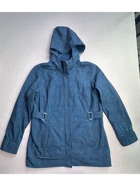 Free Country Women's Blue Hooded Softshell Jacket Large